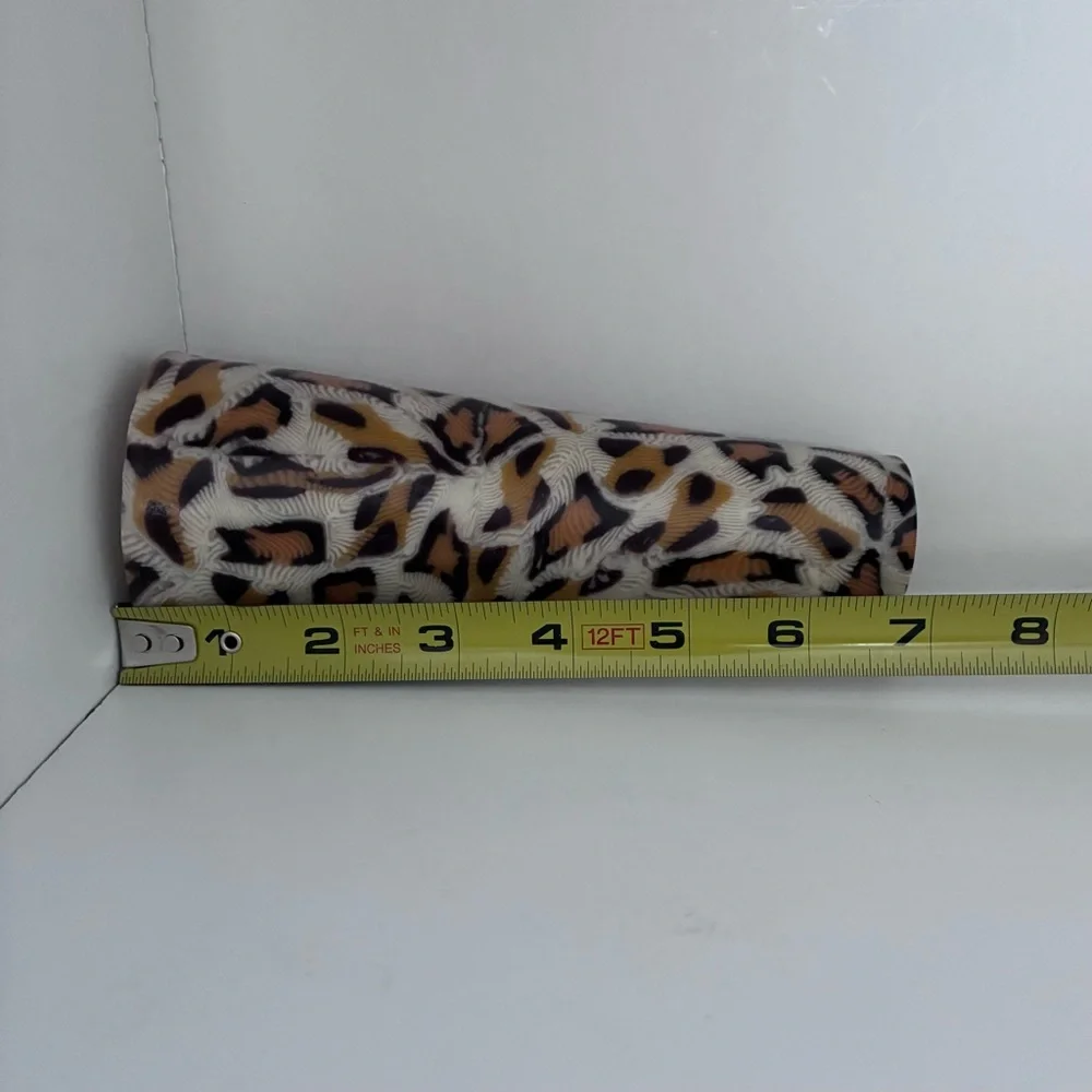 3 UNSCENTED Animal Print Candles Leopard Print: cone shape